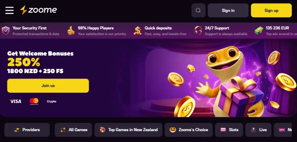Zoome Casino Website