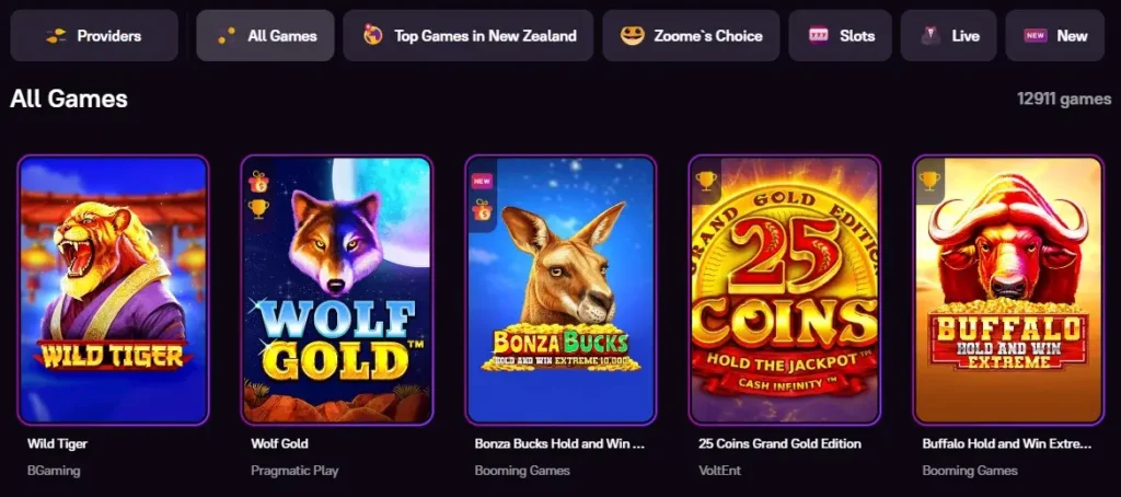 Games at Zoome Online Casino