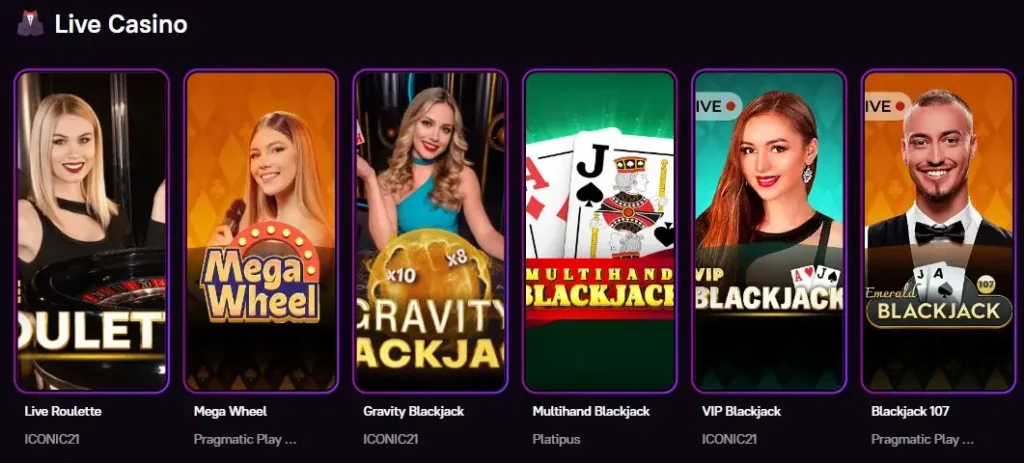 Live Games at Online Casino Zoome