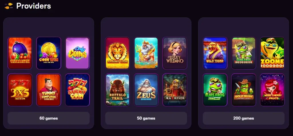 Zoome Casino Software Providers