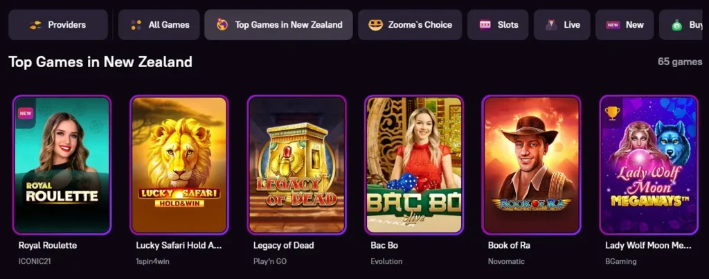 Zoome Casino Games Popular in New Zealand